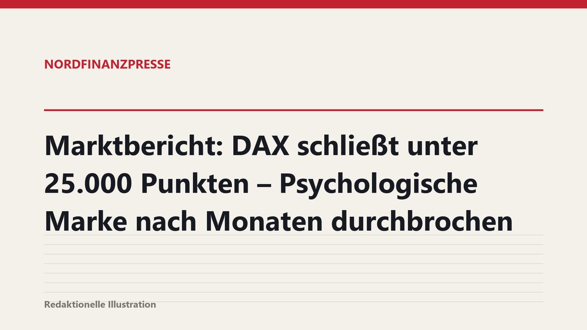 Marktbericht: DAX schließt unter 25.000 Punkten – Psychologische Marke nach Monaten durchbrochen